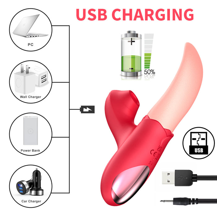 Rose V2.0 Tongue Stimulator Licking Vibrator | DOPAMINE