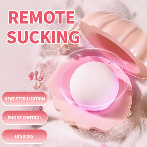 Pearl Shell Sucking Heated Remote Control Vibrator